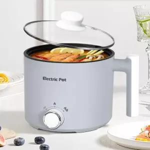 케르지온 전기 냄비 과열 및 끓임 건조 방지 기능이 있는 1.5리터 미니 라면 조리기 면 수프 오트밀 대학