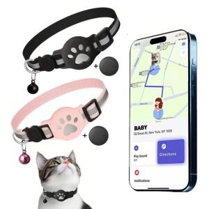 에어태그 케이스용 반사 고양이 목걸이, 분실 방지 GPS 트래커 보호 커버, 새끼 안전 버클 포함 1개