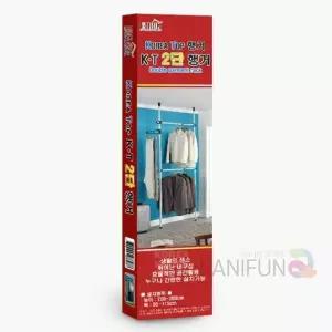 2단 폴행거 25mm 파이프 간이 압축 천장 고정식행거 봉행거 매장용 행거 옷방 원룸 걸이 스틸