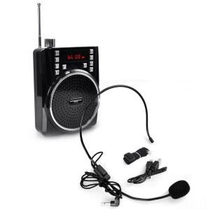 PYLE PWMA40BT 허리 밴드 휴대용 PA 투어 폐기물 블루투스 및 배터리 MP3 증폭기 스피커 가이드 클립용 시스템 음성 충전식