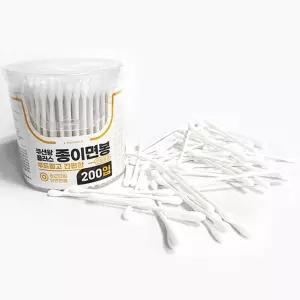 10개입 200P 플러스 케이스형 종이면봉 쿠션왕뾰족 봉통 얇은 나무이야기 고급