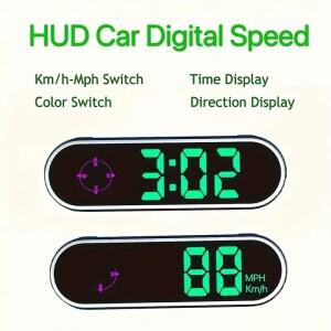 자동차 HUD GPS 속도계 헤드업 디스플레이, KMH/MPH 스위치가 있는 다색 디지털 게이지, 공용 앞유리 프로