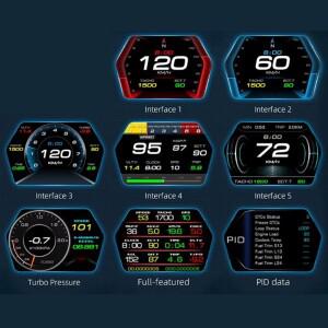 P17 HUD 자동차 디지털 디스플레이, 전압 및 온도 게이지가 있는 OBD2 GPS 속도계-A87Q