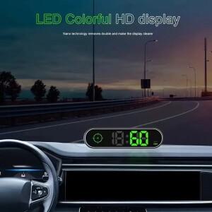 자동차 HUD GPS 속도계 헤드업 디스플레이, KMH/MPH 스위치가 있는 다색 디지털 게이지, 공용 앞유리 프로