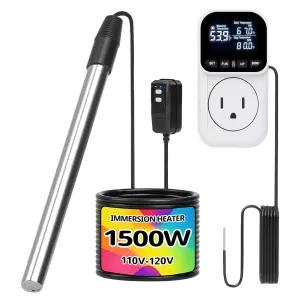 침지 온수기 1500W 휴대용 온수 욕조 히터 GFCI 온도 조절기 포함 디지털 조절 스파 버킷 야외용 고속 난방