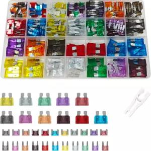 UQWU 300PCS 자동차 퓨즈 모음 키트 Micro Mini Standard 블레이드 세단 보트 RV 오토바이용 범용 교체
