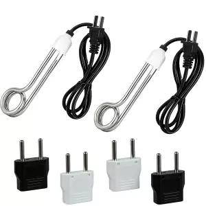 2팩 듀얼 전압 침지 온수기 120V-300W 240V-600W 컵/머그용 즉석 캠핑 여행 커피/차/수프 이상적입니다