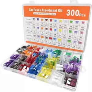 Fkewp 300 PCS 자동차 퓨즈 구색 키트 Micro Mini Standard 블레이드 RV 캠핑카 보트 트럭용 교체