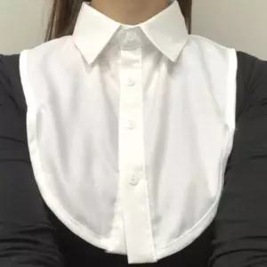 페이크셔츠 목카라 화이트 케이프 셔츠 흰색맨투맨카라 쉬폰 이너 니트