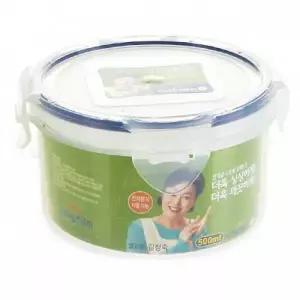 [콩심팥심]밀폐용기 원형 반찬통 보관용기 찬통 냉동 이유식 김치 6호 500ML