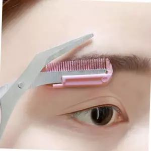 빗 달린 눈썹 숱가위 미용가위 초보자용 눈썹 길이 숱치기 정리 도구 메이크업소품 초보자눈썹가위 눈썹정리가위
