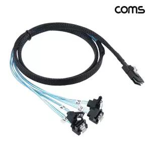 Coms Mini SAS to SATA 4분배 케이블 1m SFF 8087 x 4P꺽임 PC 연결 서버