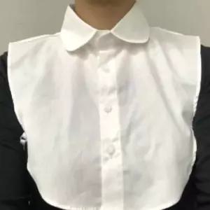 페이크 셔츠 코튼 라운드 카라 이너 반목 블라우스 넥케이프 레이어드