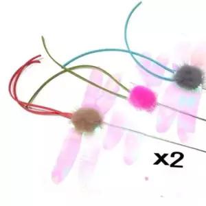 밍크털 잠자리 낚시대 X2(랜덤) 롱롱스틱 방울장난감