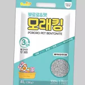 고양이 뽀로로 모래킹 베이비파우더향 4L 응고형 1P