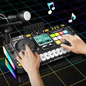 DJ 기계 컨트롤러 휴대용 선물 디지털믹서 장비 콘솔 디제잉 전자 피아노 음악 뮤직 미니