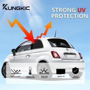호환Fiat 500 2008-2023 Abarth 595 자동차 뒷좌석 베이비 시트 차양 삼각형 커튼 바이저 용 스냅 온 설치
