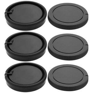 SING F LTD 3 세트 플라스틱 본체 캡 및 후면 렌즈 64.5 X 19.2MM 소니 A100 A200 A230 A290 미놀타 AF 블랙 호환