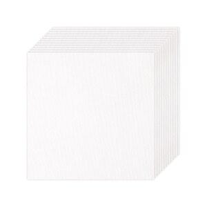 XEMbro 12 PCS 천연 면 자수 원단, 의류 공예용 프리컷 흰색 천 사각형 (7.8 x 7.8 인치)