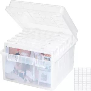 라이프윗 1개 사진 보관 세트 7개의 5 x7 내부 포토 박스 23 x 22 cm/9x8.5 운송 케이스 시드 카드용