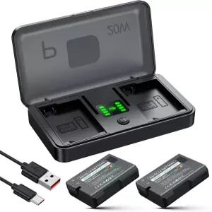 니콘 EN-EL14용 / 배터리 2팩 1500mAh 및 PD 20W USB 고속 충전기 D3100 D3200 D3300 D3500 D5200 D5500