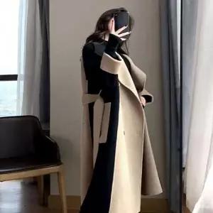 [하프클럽/]여성 하프 트렌치 코트 자켓 블랙 베이지 벨트 루즈핏 간절기 아