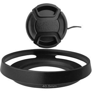 HUIPUXIANG 40.5MM LENS HOOD+LENS CAP COVER FOR SONY E PZ 16-50MM F /3.5-5.6 OSS ON ALPHA ZV-E10 ZV-1F ZV1F A6600 A6500 A6400 A6300 A6100 A6000 A5100 A5000