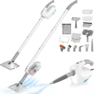 10-in-1 스팀 걸레 탈착식 핸드헬드 클리너 350ml 탱크 10초 히트업 23피트 코드 248°F 1200W 강력 바닥
