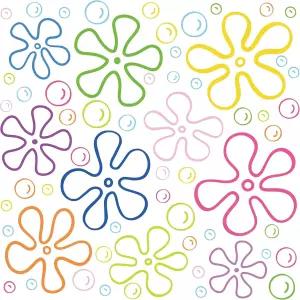 156PCS Under The Sea Wall 데칼 ？ 방 욕실 창문 노트북 생일 파티 장식용 다채로운 버블 및 꽃 스티커