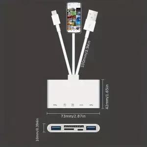 1 PC 5-in-1 메모리 카드 리더기 iPhone/iPad용 USB 어댑터 및 SD 지원/Micro SD/SDHC/SDXC/MMC
