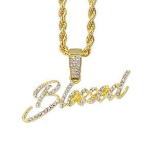 ICED OUT 종교 펜던트 로프 십자가 실버 메탈 기도하는 50 지르코니아 큐빅 최후의 축복 골드 테니스 또는