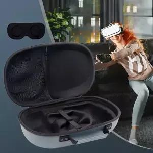 여행용 운반 케이스 보호 커버 메타 퀘스트 3 VR 셋 컨트롤러용 메쉬 포켓이 있는 긁힘 방지 하드 보관함