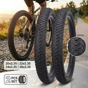 2개 자전거 타이어 20 22 24 26 x 2.35 MTB 헤비 듀티 고무 사이클링 외륜 팻 전기 스쿠터 산악
