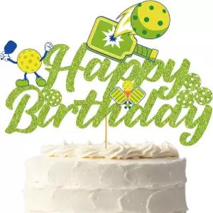 피클볼 케이크 토퍼 장식 생일 스포츠 컵케이크