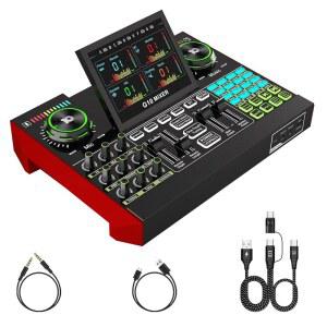 텐램프 G10 게이밍 오디오 믹서 3.5mm/XLR 마이크 입력이 가능한 인터페이스 스트리밍 팟캐스트 녹음 노래 콘텐츠 제작을 위한 보이스 체인저 라이브 사운드 카드