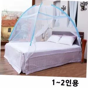 원터치 네트 텐트형 모기장 1-2인용 싱글 침대용 캠핑 실내 방장 여름침구 2인용모기장 텐트형모기장