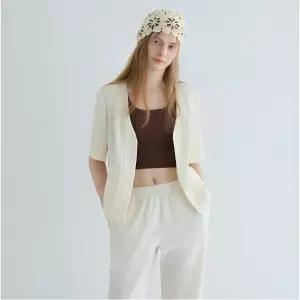 플라스틱아일랜드 CAPSULE LINE 노카라 플리츠 가디건 PS2WJ482 1120745