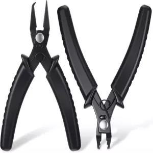 보석 제작용 2개 점프 링 플라이어 휴대용 오프너 금속 비딩 DIY 수제 공예 목걸이 팔찌 수리 용품 블랙