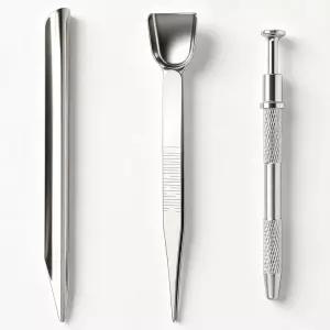 TUNQISM 3Pcs 주얼리 잡기 및 보관 도구 세트 픽업 핀셋 4가지 갈래 다이아몬드 발톱 피어싱 볼 반원형