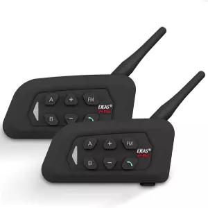 노바멘테 V4 스 모터사이클 블루투스 헤드셋 IP65 방수 소음 제거 기능이 4방향 500m 헬멧 인터콤 FM(2팩)