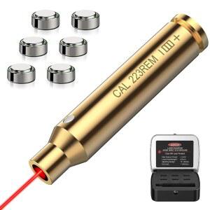이지샷 보어사이트 레이저 9MM / 223 5.56MM 243 308 12게이지 레드 보어사이터(휴대용 주석 케이스 및 추가 배터리 포함)