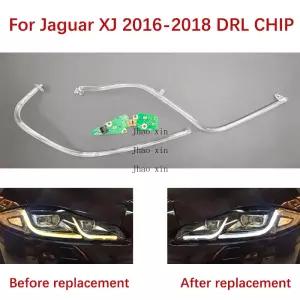 재규어 XJ 2016-2018용 자동차 헤드라이트 DRL 칩 주행등 칩 콘듀잇 스트립 화이트 라이트 엔젤 아이 발라