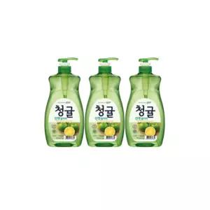 펌프 청귤 참그린 용기 산뜻한설거지 라이온코리아 3개입 1kg  [m8E6E62]