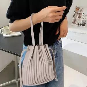 작은 핸드백 소프트 플릿 복주머니백 미니 여자