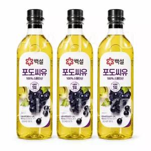백설 포도씨유 900ml 3개 실속구성 깔끔한 요리유 식용유