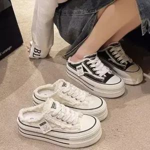 여자 작은키 키높이 이우 엣지 통굽 데일리 겨울 체크