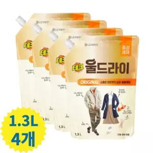 테크 모든옷 세탁세제 울드라이 리필 1.3L 4개 탈취 세정 운동복