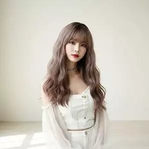 여신 웨이브 긴머리 핑크 통가발 자연스러운 고열사 풀가발-WFNGPRW