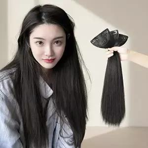 자연스러운 볼륨업 똑딱이 부분가발 3p 블랙 증정품 포함-WFNGPVD
