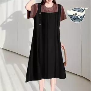 여성 여름 멜빵 루즈핏 반팔 원피스 여행 여름원피스 반팔원피스 프릴원피스